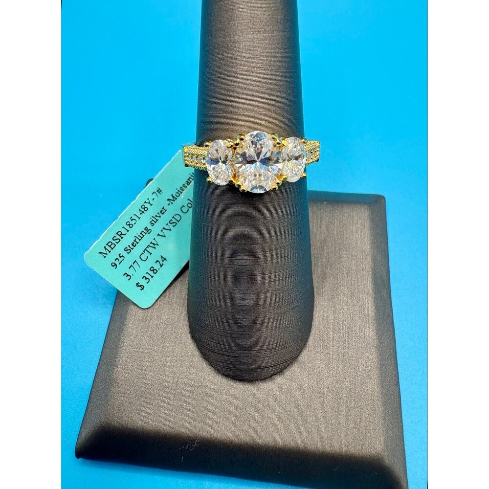 NWT - 3.77CT Moissanite Vermeil over 925 Sterling - Sz. 6.75